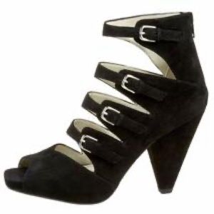 Franco Sarto Suede Buckle Bootie Heels 8.5